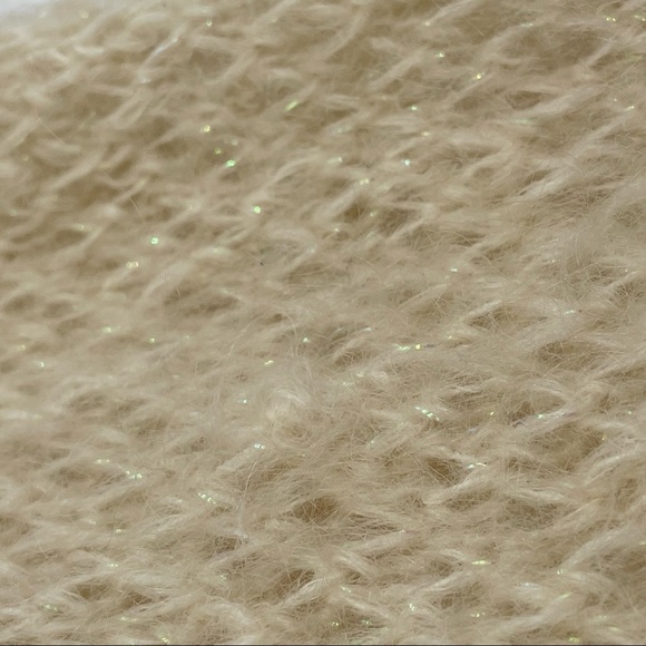 Handmade‎ Sparkly Open Cardigan Sweater Cream White Soft Angelcore Cottagecore - Picture 6 of 9